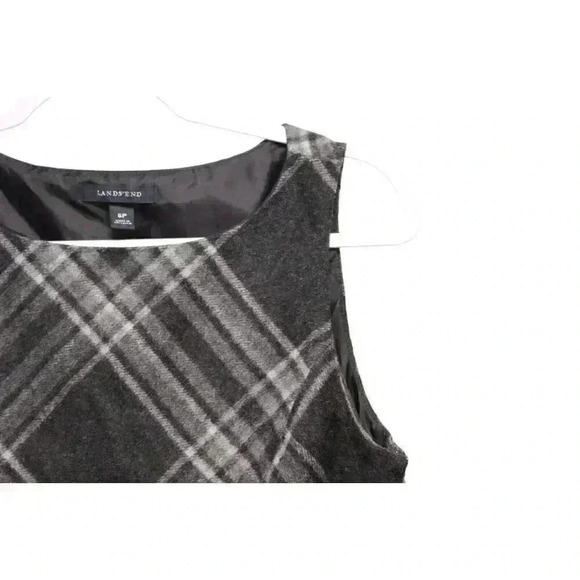Lands End Dress Size 6 Petite Gray Wool Plaid Career Workwear Business Casual - Picture 3 of 12